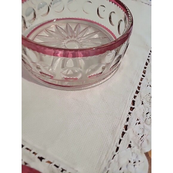 Vintage Kings Crown 6” Candy Box Ruby Cranberry Flashed W/Lid Cottage Grandma - Picture 7 of 12